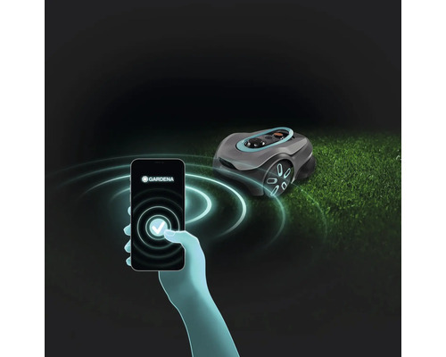 Robot tondeuse Gardena avec commande par smartphone
