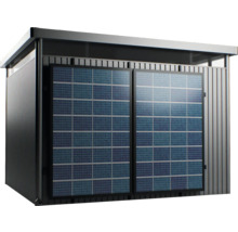 Geräteschuppen mit Solarpanelen