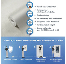 Rouleau de papier peint blanc et informations sur la pose avec la technique de collage mural