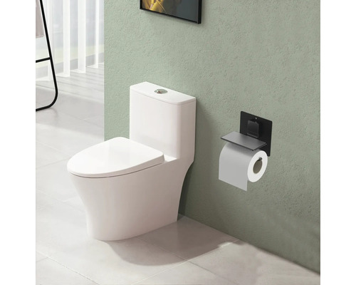 Scène de salle de bains avec toilettes et porte-papier hygiénique