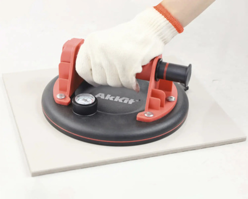 Ventouse de carreleur avec manomètre et main