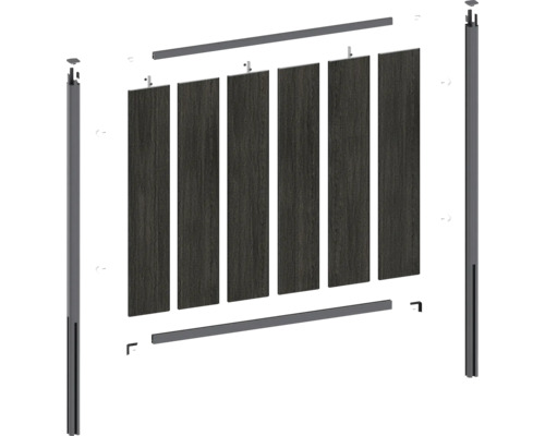 Terrassenzaun Bausatz mit Zaunlatten und Rahmen zur Montage
