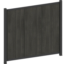 Elementzaun mit Holzstruktur und Rahmen