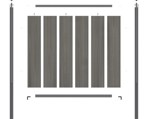 Élément de clôture avec cadre et remplissage en bois