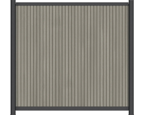 Clôture de protection visuelle avec lamelles verticales et cadre