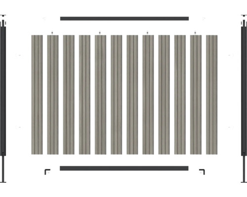 Clôture d'intimité en bois avec cadre