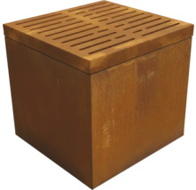 Würfelförmiger Pflanztrog aus Metall mit Schlitzmuster