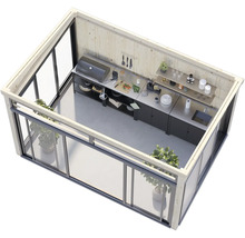 Illustration d'une cuisine d'extérieur avec barbecue, évier et plan de travail