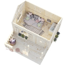 Cabane de jeux pour enfants en bois avec décoration et jouets