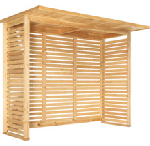 Abri à bois de jardin en lattes de bois