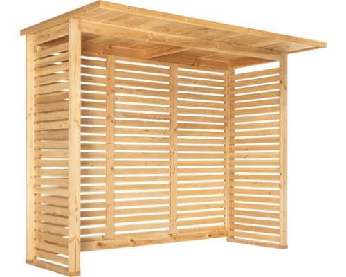 Abri à bois de jardin en lattes de bois