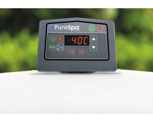 Panneau de commande d'un spa PureSpa d'Intex avec affichage numérique de la température