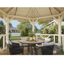 Pavillon de jardin en bois avec coin salon rond