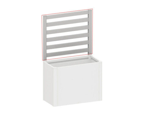 Weisse Pflanzkiste mit integriertem Rankgitter