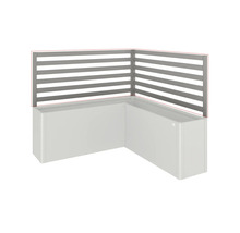 Jardinière d'angle avec écran d'intimité à lamelles horizontales