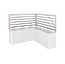 Jardinière d'angle surélevée avec écran d'intimité à lattes en aluminium