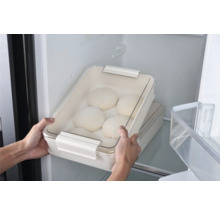 Boîte à pâte avec pâtons dans le réfrigérateur