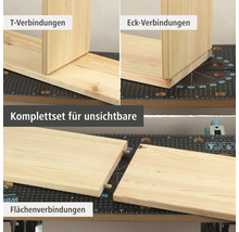 Assemblages de bois avec des tourillons pour les assemblages en T, les assemblages d'angle et les assemblages de surface