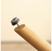 Holzbein mit Filzgleiter und Schraube