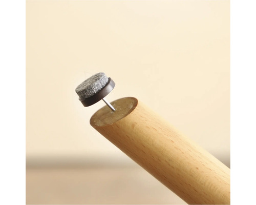 Patins en feutre à monter sur un pied de meuble