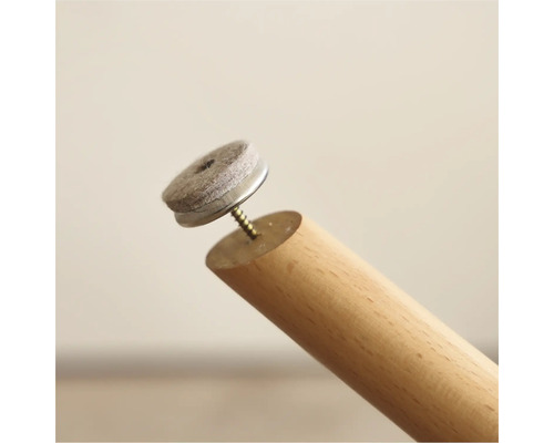 Pied de meuble avec patin en feutre et vis