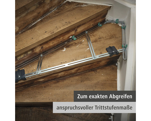 Appareil de mesure des marches d'escalier pour la saisie précise des dimensions des marches.