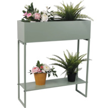 Étagère à plantes décorative à deux niveaux avec plantes artificielles