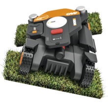 Robot tondeuse sur pelouse