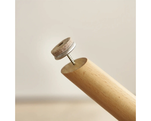 Pied de meuble avec patin en feutre à visser