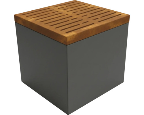 Cache-pot cubique avec couvercle en bois