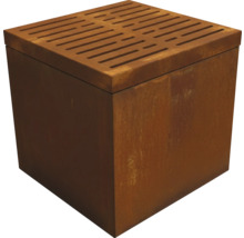 Jardinière carrée en métal avec motif à fentes