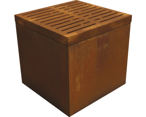 Jardinière carrée en métal avec motif à fentes