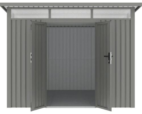 Abri de jardin métallique ouvert pour le stockage d'outils de jardin