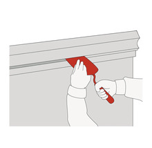 Illustration d'une personne utilisant une spatule pour jointoyer