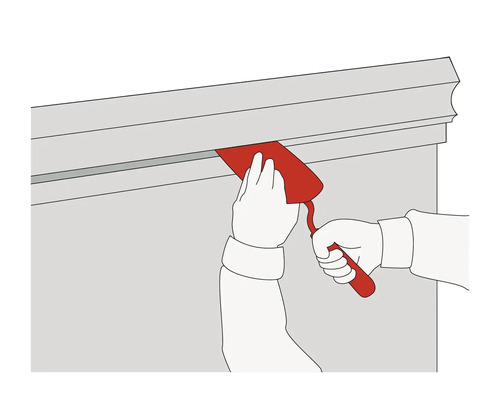 Illustration d'une personne utilisant une spatule pour jointoyer