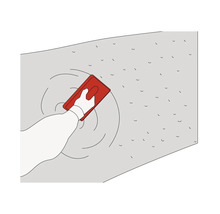 Illustration d'une main enduisant un mur avec une taloche