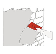 Illustration d'une personne appliquant de l'enduit sur un mur avec une truelle