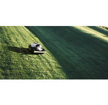 Rasenmähroboter im Einsatz auf einer Rasenfläche