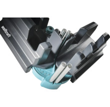 Fausse équerre et boîte à onglets Wolfcraft en plastique avec tiges métalliques pour le réglage et la coupe précise des angles.