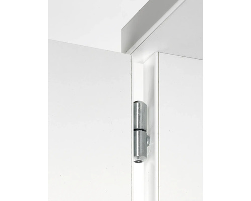 Detailansicht eines Türbands an einer weißen Tür