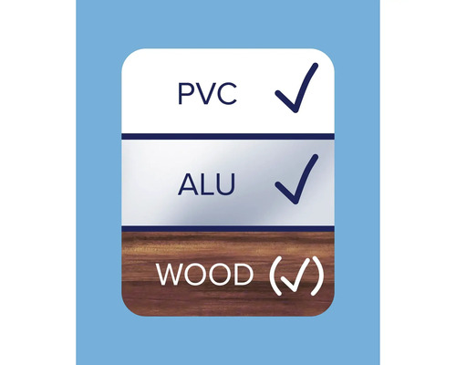 Convient pour PVC, aluminium et bois
