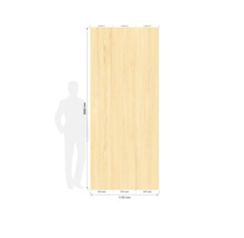 Ensemble de panneaux muraux aspect bois de 2600 par 1125 millimètres, composé de trois lames de 375 millimètres de large.