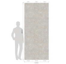 Panneau mural effet pierre à trois lames. Hauteur 2600 millimètres, largeur 1125 millimètres. Silhouette humaine pour comparaison d'échelle.