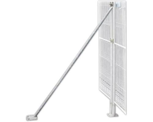 Jambe de force diagonale en acier galvanisé pour la stabilisation des poteaux de clôture.