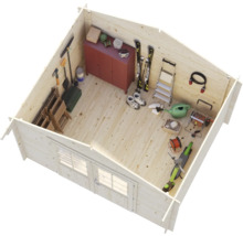Gartenhaus Palmako Vivian 6,9 m² inkl. Fussboden 363 x 290 cm Tauchgrundiert braun