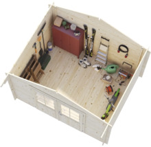 Gartenhaus Palmako Vivian 6,9 m² 363 x 290 cm Tauchgrundiert grau