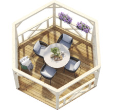 Pavillon Palmako Betty 9,9 m² 384 x 337 cm weiss
