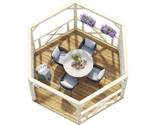 Pavillon Palmako Betty 9,9 m² 384 x 337 cm weiss