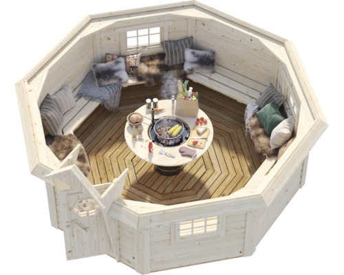 Grillkota Palmako Eva 11,4 m² inkl. Fussboden 419 x 419 cm tauchgrundiert braun