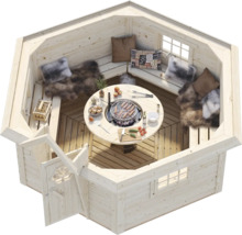 Grillkota Palmako Eva 8,7 m² inkl. Fussboden 372 x 372 cm tauchgrundiert grau